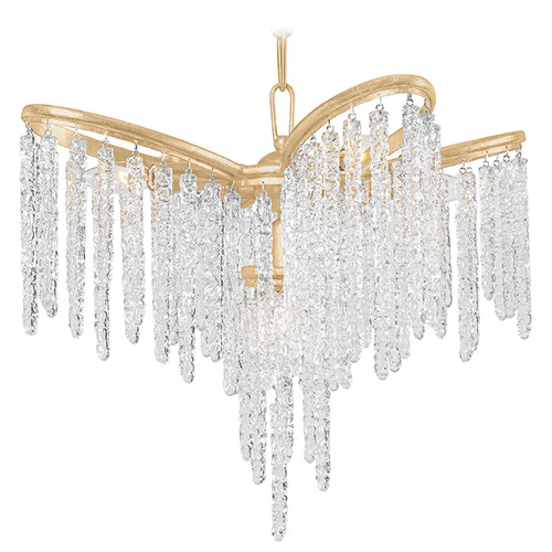 Corbett Lighting Pandora Gold Leaf Crystal Chandelier
