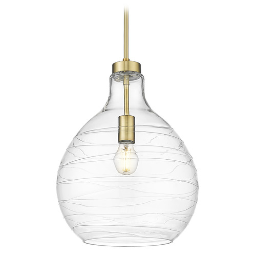 Z-Lite Z-Lite Bon Air Modern Gold Pendant Light with Bowl / Dome Shade 496P13-MGLD