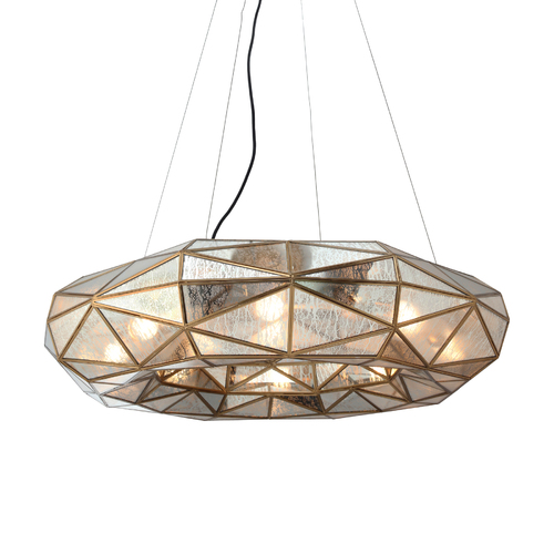 Geo-Gem 8-Light Pendant in Artisan Brass by Metropolitan Lighting