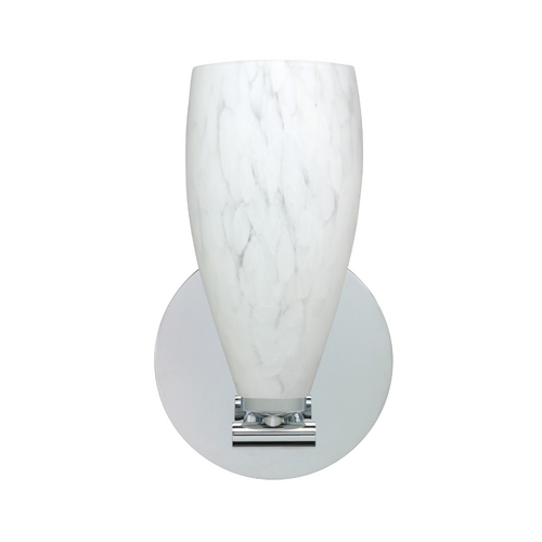 Besa Lighting Sconce Wall Light White Glass Polished Nickel by Besa Lighting 1SX-719819-PN