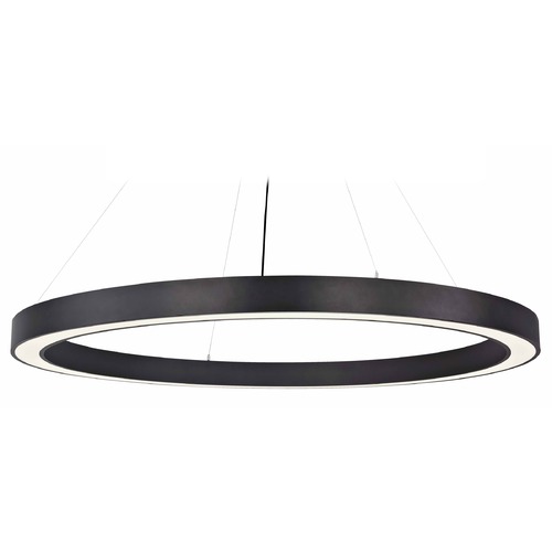 Recesso Lighting by Dolan Designs Modern Oversized LED Drum Pendant Light in Black 3000K 12220 Lumens 10936-07