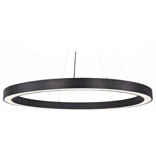 Modern Oversized LED Drum Pendant Light in Black 3000K 12220 Lumens