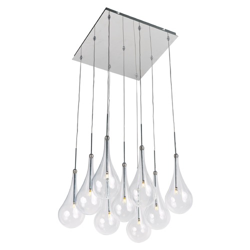 ET2 Lighting Larmes 9-Light LED Pendant in Polished Chrome by ET2 Lighting E20516-18PC