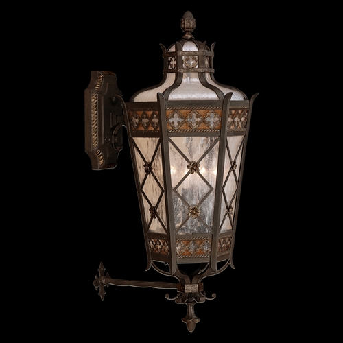 Fine Art Lamps Chateau Outdoor Umber Patina with Gold Accents Outdoor Wall Light