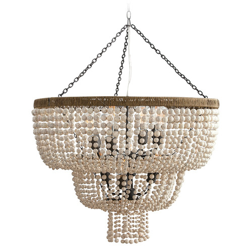 Chappellet Chandelier in Ivory Stained Crackle Resin by Arteriors Home
