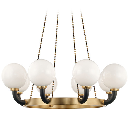Hudson Valley Lighting Hudson Valley Lighting Werner Aged Brass & Black Chandelier 3646-AGB/BK