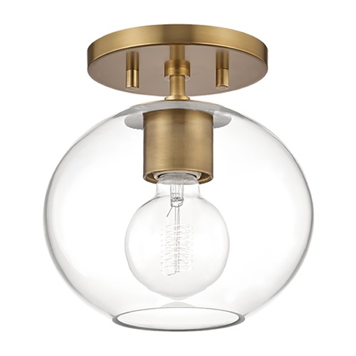 Mitzi by Hudson Valley Margot Aged Brass Semi-Flush Mount by Mitzi by Hudson Valley H270601-AGB