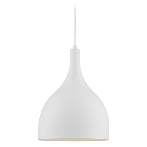 Bellcap Matte White Pendant by Satco Lighting