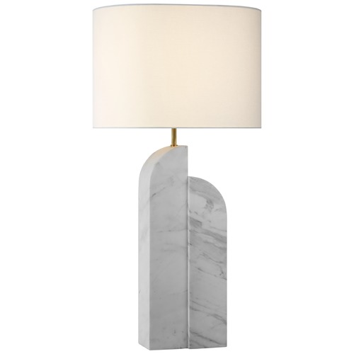Visual Comfort Signature Collection Kelly Wearstler Savoye Right Lamp in White Marble by Visual Comfort Signature KW3931WML