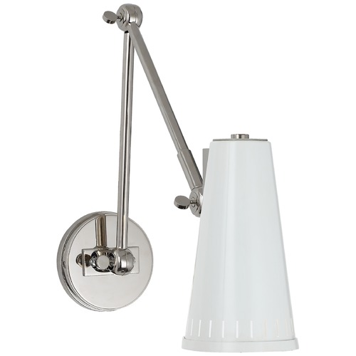 Visual Comfort Signature Collection Thomas OBrien Antonio Wall Lamp in Polished Nickel by Visual Comfort Signature TOB2066PNAW