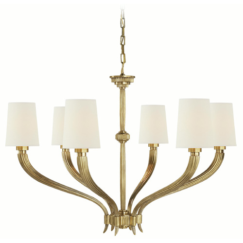 Visual Comfort Signature Collection Chapman & Myers Ruhlmann Antique-Burnished Brass Chandelier