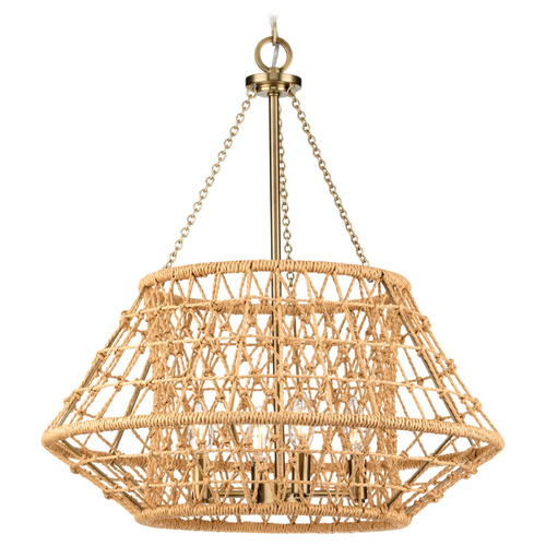 Progress Lighting Parkhurst 4-Light Vintage Brass Chandelier