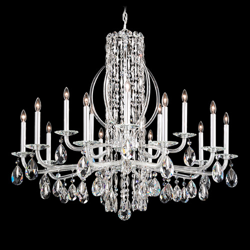 Schonbek Worldwide Lighting Siena Polished Stainless Steel Crystal Chandelier