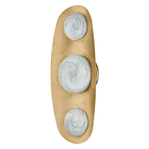 Corbett Lighting Noz Nozawa Bezel Vintage Brass LED Vertical Bathroom Light