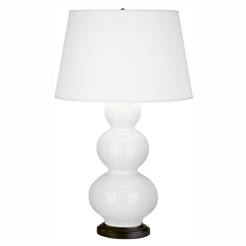 Robert Abbey Lighting Triple Gourd Lily / Deep Patina Bronze Table Lamp with Empire Shade