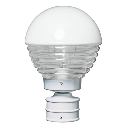 Ribbed Glass Post Light White Costaluz by Besa Lighting