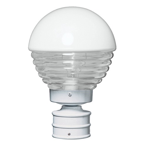 Besa Lighting Ribbed Glass Post Light White Costaluz by Besa Lighting 306153-POST