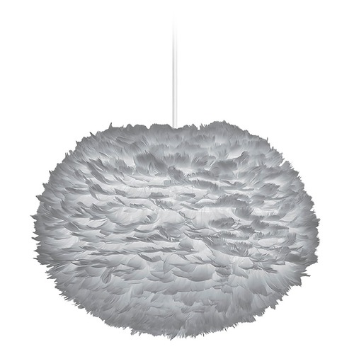 UMAGE UMAGE White Pendant Light with Grey Feather Shade 3010_4009