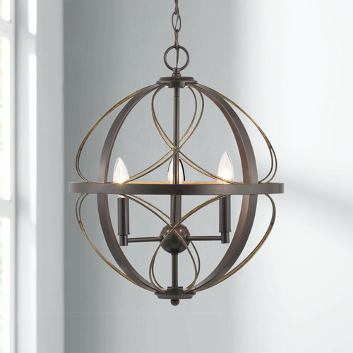 Progress Lighting Brandywine Antique Bronze 3-Light Pendant by Progress Lighting P500068-020