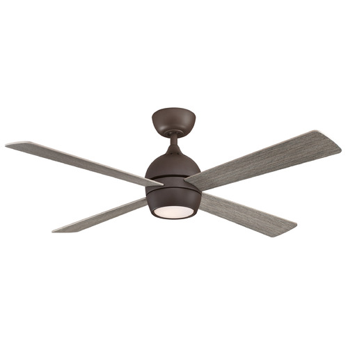 Fanimation Fans Kwad 52 Matte Greige LED Ceiling Fan with Light