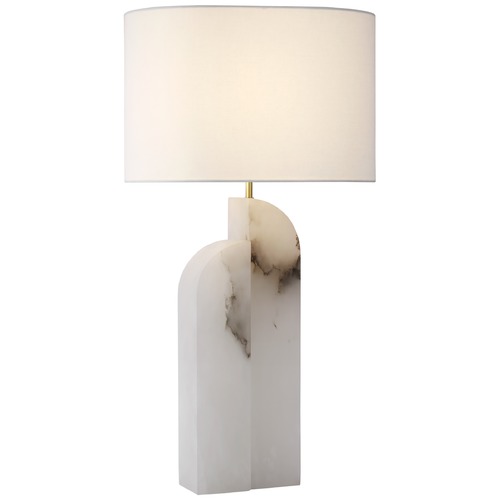 Visual Comfort Signature Collection Kelly Wearstler Savoye Left-Arm LED Alabaster Lamp by Visual Comfort Signature KW3930ALBL