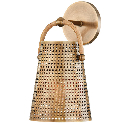 Troy Lighting Nile Patina Brass & Natural Rattan Sconce