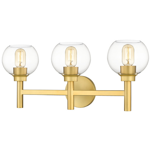 Z-Lite Sutton Brushed Gold Bathroom Light by Z-Lite 7502-3V-BG