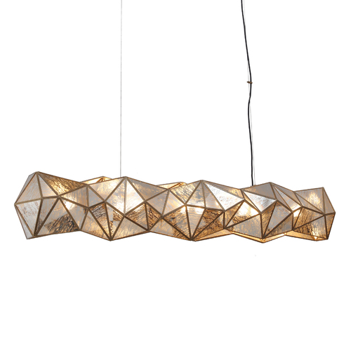 Geo-Gem 61.50-Inch Linear Light in Artisan Brass by Metropolitan