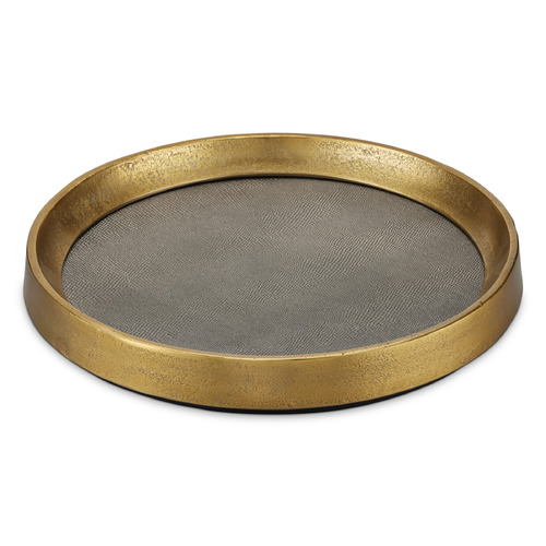 Currey and Company Tanay Antique Brass & Graphite & Black Tray