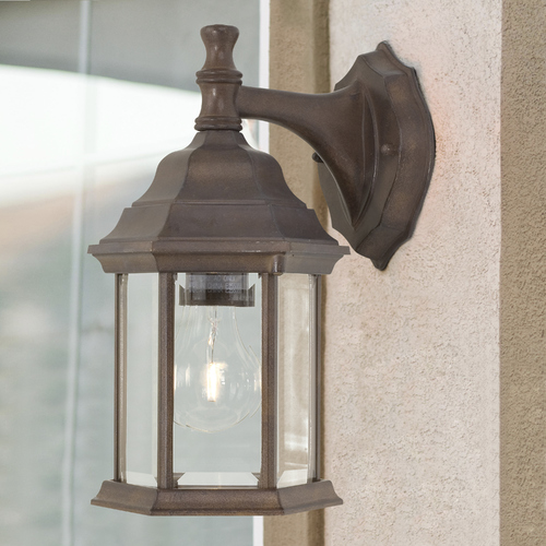 Design Classics Lighting Outdoor Wall Light with Six-Sided Glass 9204 AT