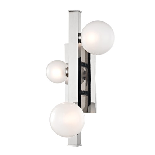 Hudson Valley Lighting Mid-Century Modern LED Sconce Polished Nickel Mini Hinsdale by Hudson Valley 8703-PN