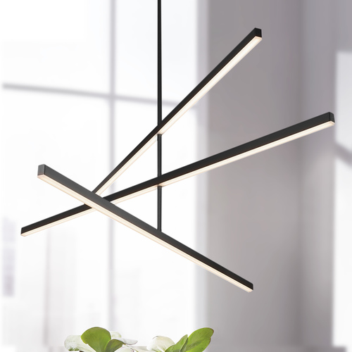 Kuzco Lighting Modern Black LED Pendant with Frosted Shade 3000K 3221LM by Kuzco Lighting CH10345-BK