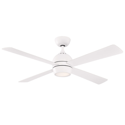 Fanimation Fans Kwad 52 Matte White LED Ceiling Fan with Light