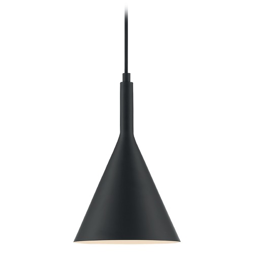 Satco Lighting Lightcap Matte Black Pendant with Conical Shade by Satco Lighting 60/7127
