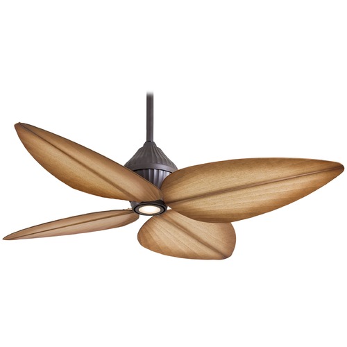 Minka Aire Gauguin 52-Inch LED Fan in Oil Rubbed Bronze with Bahama Beige Blades F581L-ORB