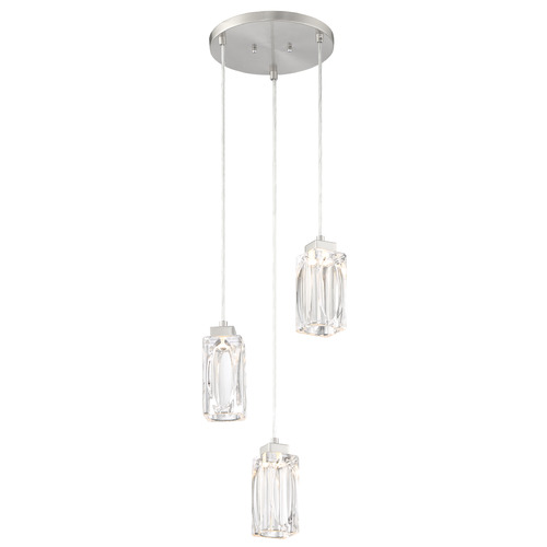 George Kovacs Lighting George Kovacs Putnam Place Brushed Nickel LED Multi-Light Pendant with Square Shade P1873-084-L