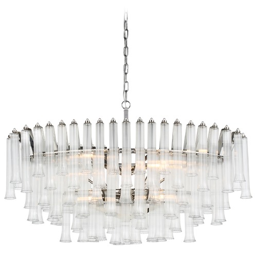 Visual Comfort Signature Collection Julie Neill Lorelei Oval Chandelier in Nickel by Visual Comfort Signature JN5255PNCG