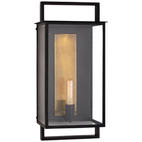Visual Comfort Signature Collection Ian K. Fowler Halle Large Wall Lantern in Aged Iron by Visual Comfort Signature S2192AICG