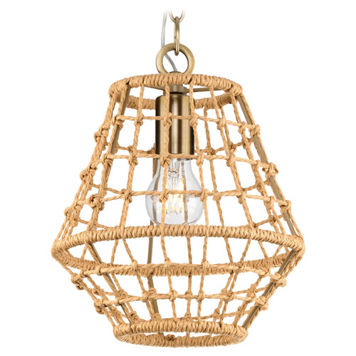 Progress Lighting Parkhurst 1-Light Vintage Brass Pendant