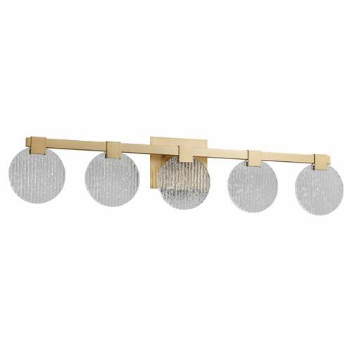 Axiom 3CCT 38-Inch LED Bath Light in Aged Brass by Oxygen Lighting