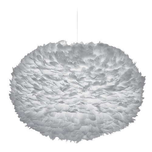 UMAGE UMAGE White Pendant Light with Grey Feather Shade 3011_4007