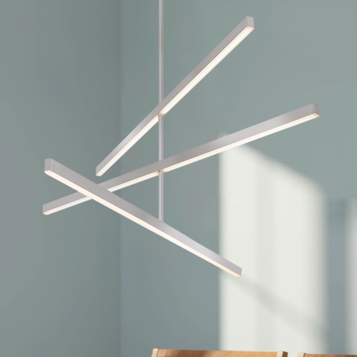 Modern Brushed Nickel LED Pendant with Frosted Shade 3000K 3221LM by Kuzco Lighting