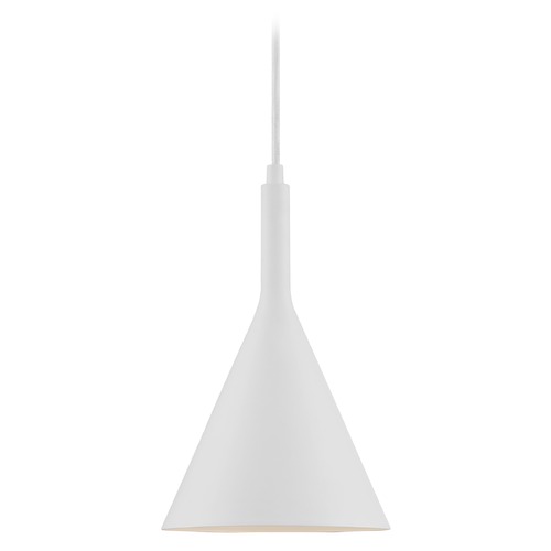 Lightcap Matte White Pendant with Conical Shade by Satco Lighting