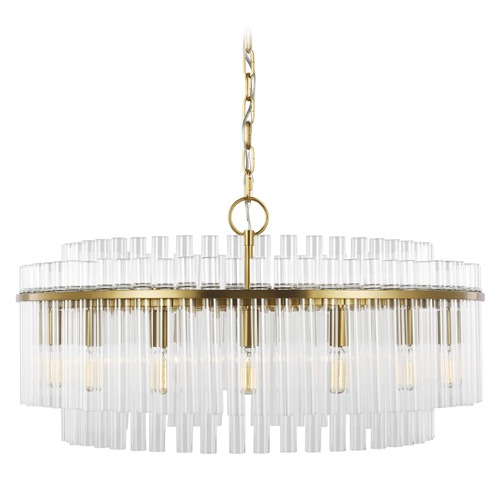 Chapman & Meyers 16-Light Beckett Burnished Brass and Glass Chandelier by Visual Comfort Studio