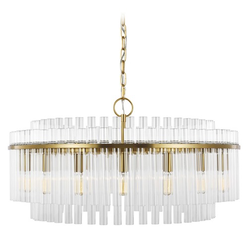 Visual Comfort Studio Collection Chapman & Meyers 16-Light Beckett Burnished Brass and Glass Chandelier by Visual Comfort Studio CC12916BBS