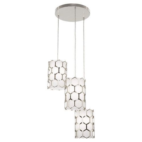 George Kovacs Lighting George Kovacs Missing Link Polished Nickel Multi-Light Pendant with Cylindrical Shade P1893-613