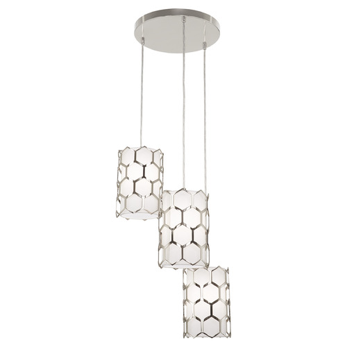 George Kovacs Missing Link Polished Nickel Multi-Light Pendant with Cylindrical Shade