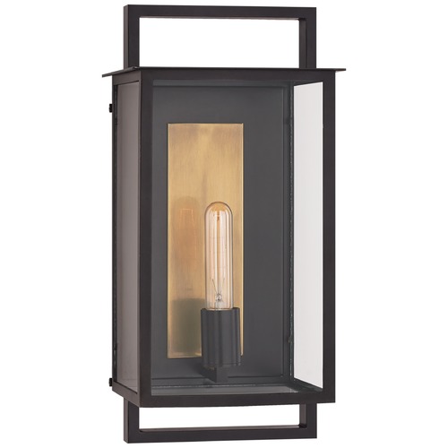 Visual Comfort Signature Collection Ian K. Fowler Halle Medium Wall Lantern in Aged Iron by Visual Comfort Signature S2191AICG