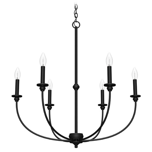 Hunter Fan Company Southcrest Flat Matte Black Chandelier
