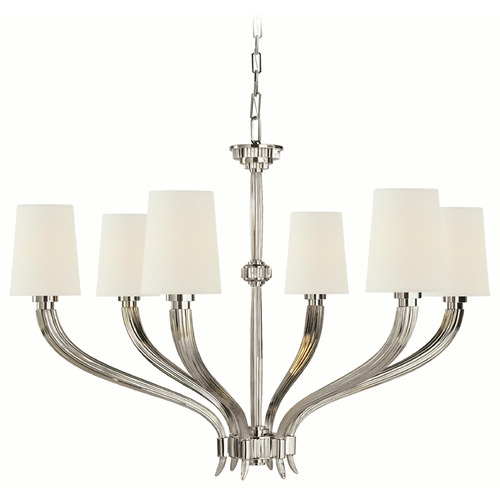 Visual Comfort Signature Collection Chapman & Myers Ruhlmann Polished Nickel Chandelier